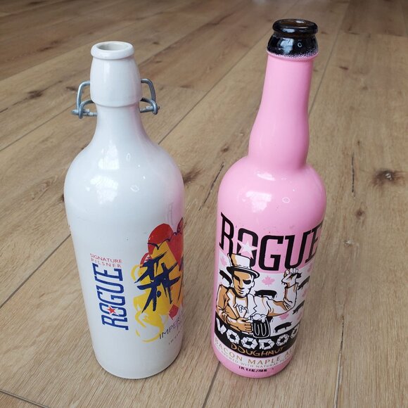 ROGUE Signature Imperial Pilsner & Voodoo Doughnut Bacon Maple Ale EMPTY Bottles - Picture 1 of 16